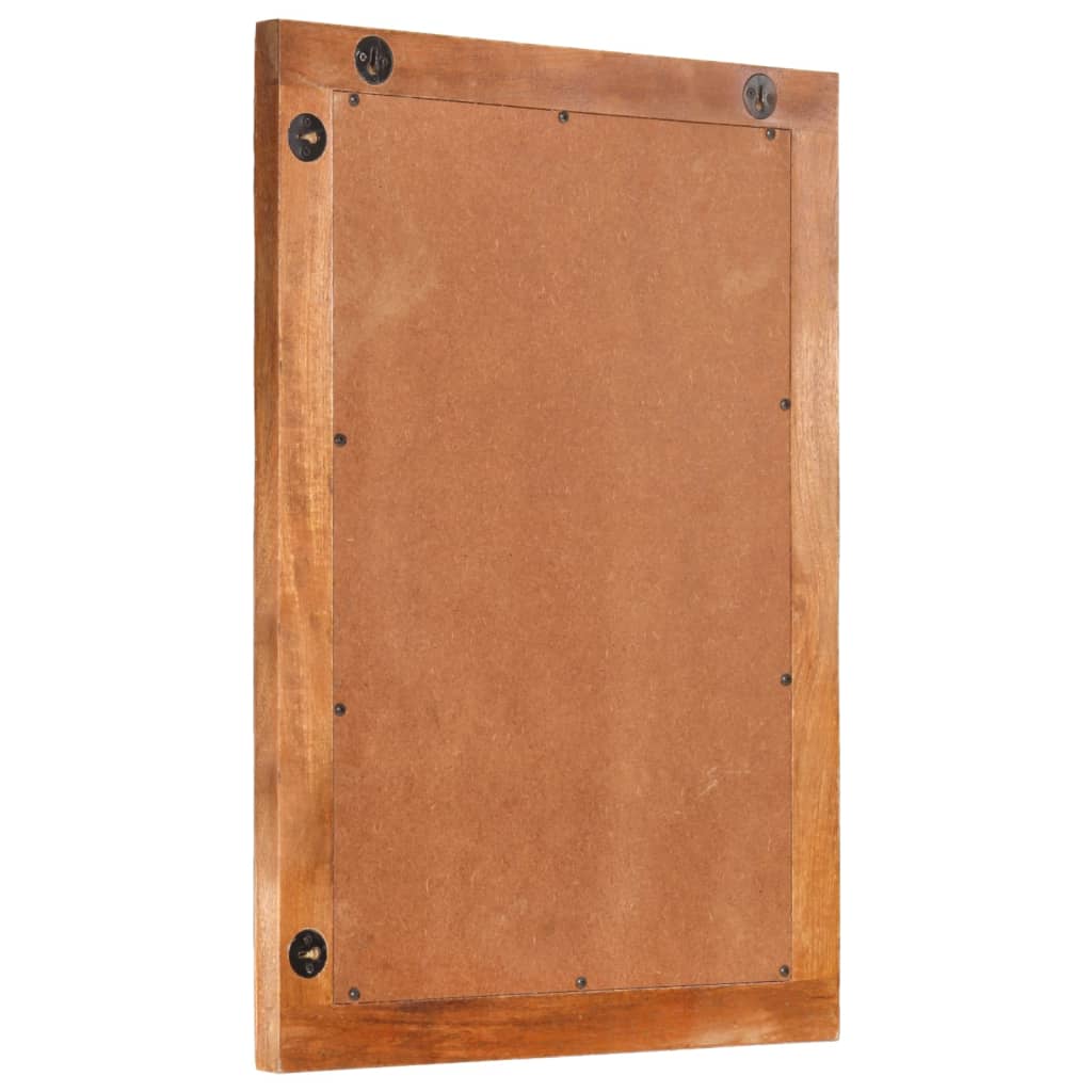 vidaXL Oglindă de baie, maro, 50x70x3 cm, lemn masiv mango și sticlă