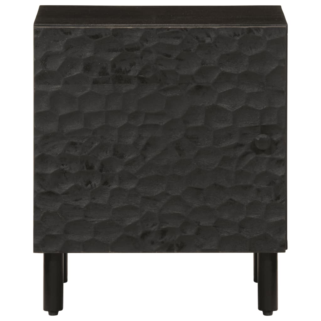 vidaXL Noptieră, negru, 40x33x46 cm, lemn masiv de mango