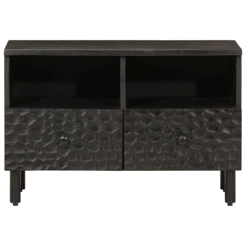 vidaXL Comodă TV, negru, 70x33x46 cm, lemn masiv de mango