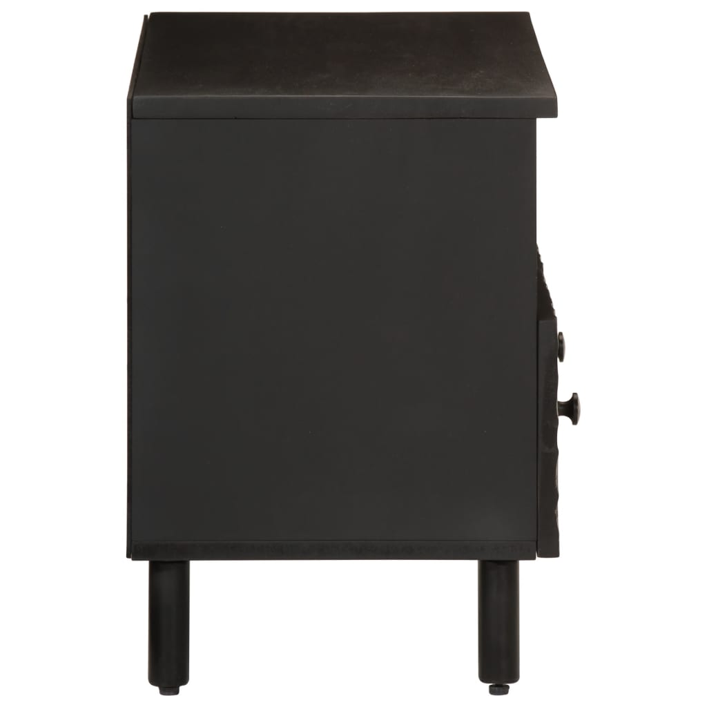 vidaXL Comodă TV, negru, 70x33x46 cm, lemn masiv de mango