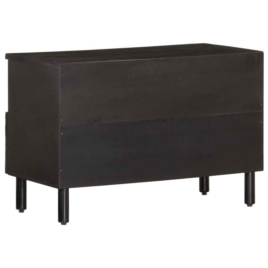 vidaXL Comodă TV, negru, 70x33x46 cm, lemn masiv de mango