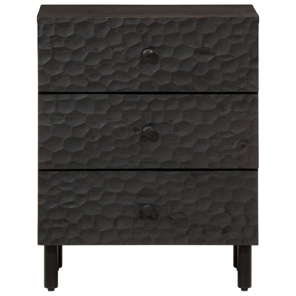 vidaXL Noptieră, negru, 50x33x60 cm, lemn masiv de mango
