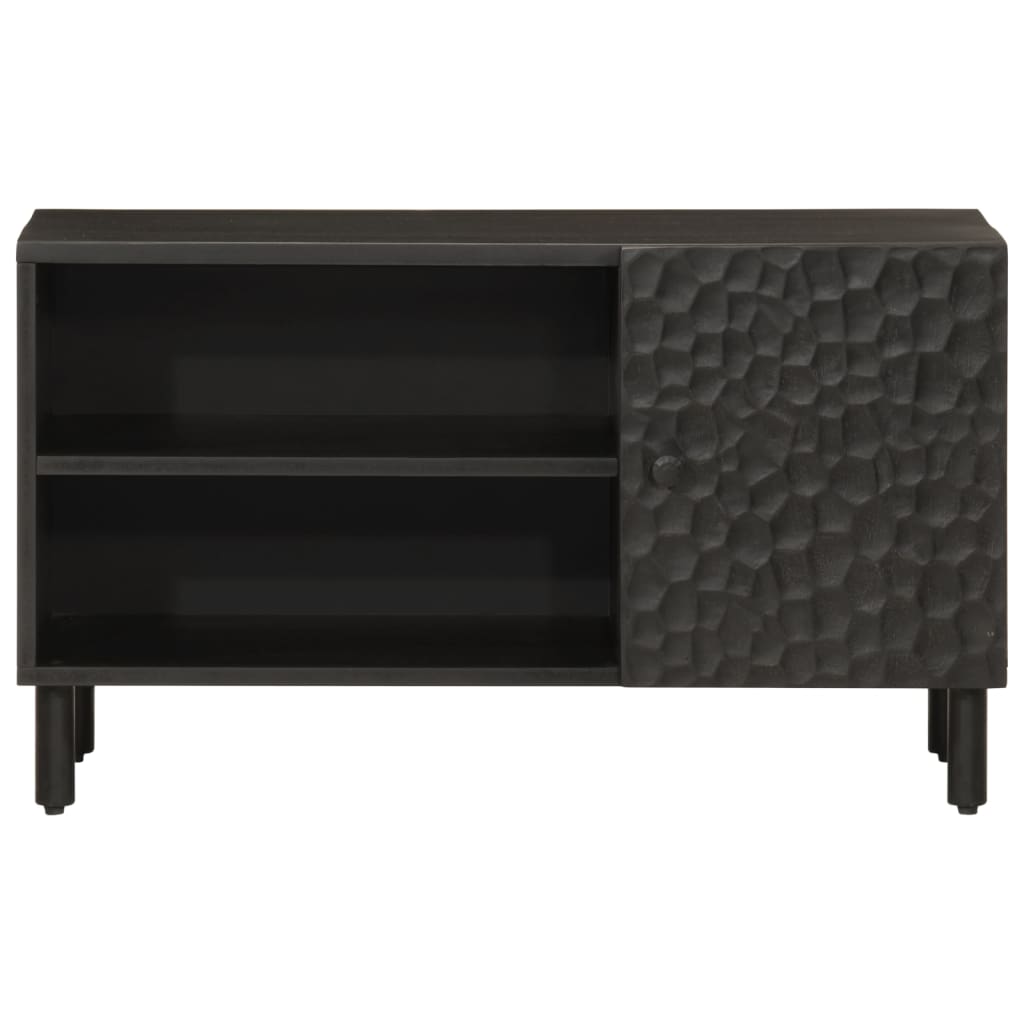 vidaXL Comodă TV, negru, 80x31x46 cm, lemn masiv de mango