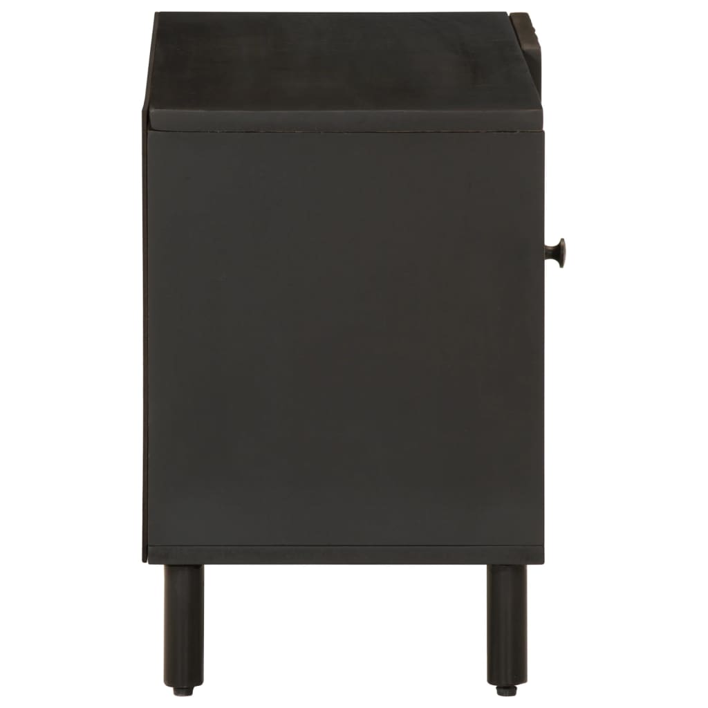 vidaXL Comodă TV, negru, 80x31x46 cm, lemn masiv de mango