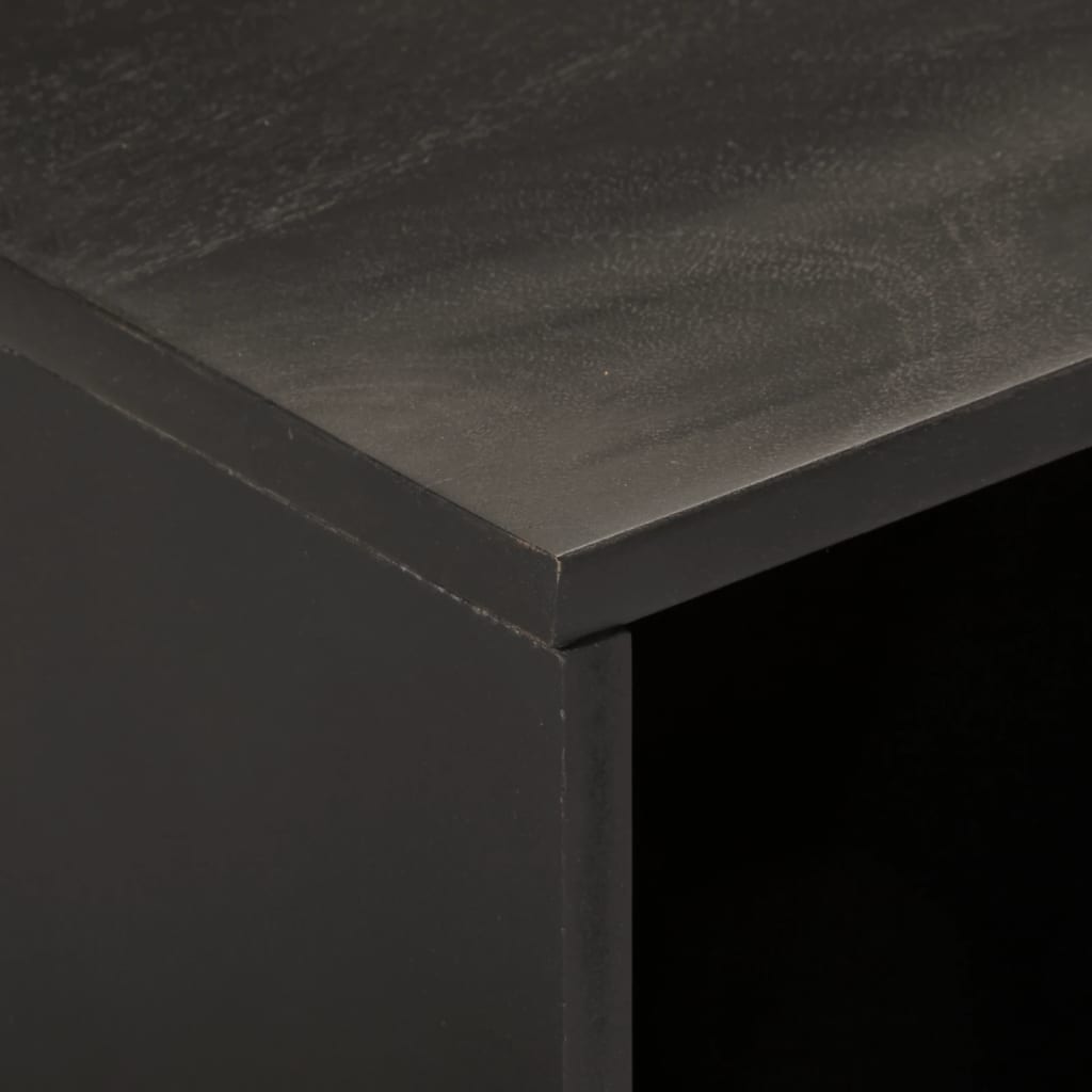vidaXL Comodă TV, negru, 80x31x46 cm, lemn masiv de mango