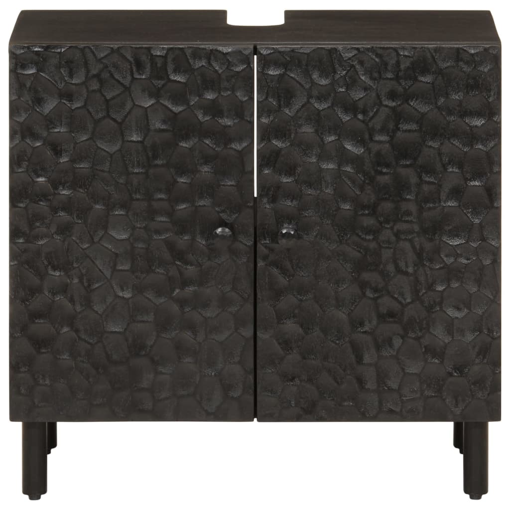 vidaXL Dulap chiuveta de baie, negru, 62x33x58 cm, lemn masiv de mango vidaXL Dulap chiuveta de baie, negru, 62x33x58 cm, lemn masiv de mango