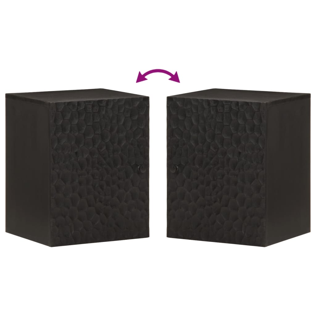 vidaXL Dulap de perete de baie, negru, 38x33x48cm, lemn masiv de mango vidaXL Dulap de perete de baie, negru, 38x33x48cm, lemn masiv de mango