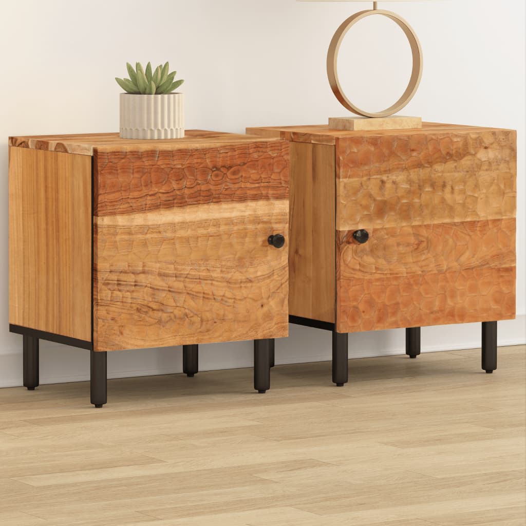 vidaXL Noptiere, 2 buc., 40x33x46 cm, lemn masiv de acacia vidaXL Noptiere, 2 buc., 40x33x46 cm, lemn masiv de acacia