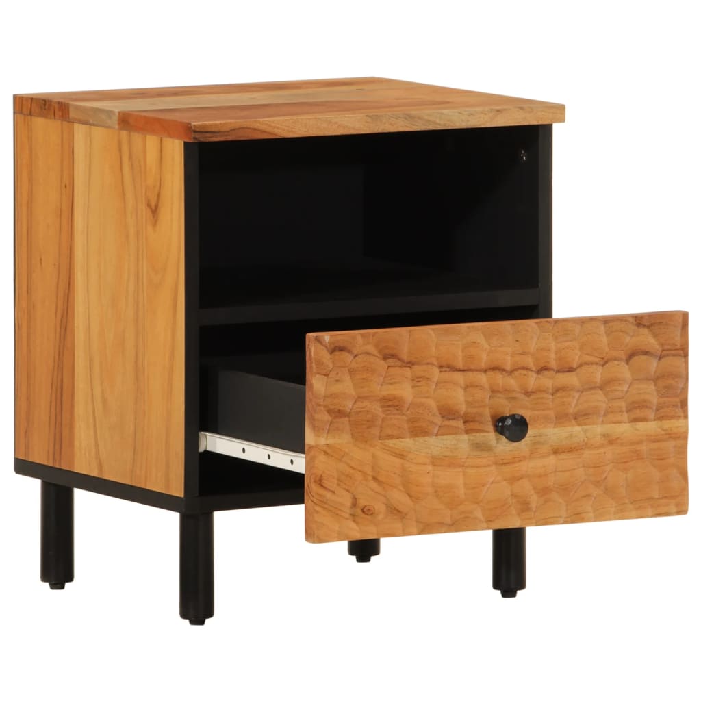 vidaXL Noptieră, 40x33x46 cm, lemn masiv de acacia vidaXL Noptieră, 40x33x46 cm, lemn masiv de acacia
