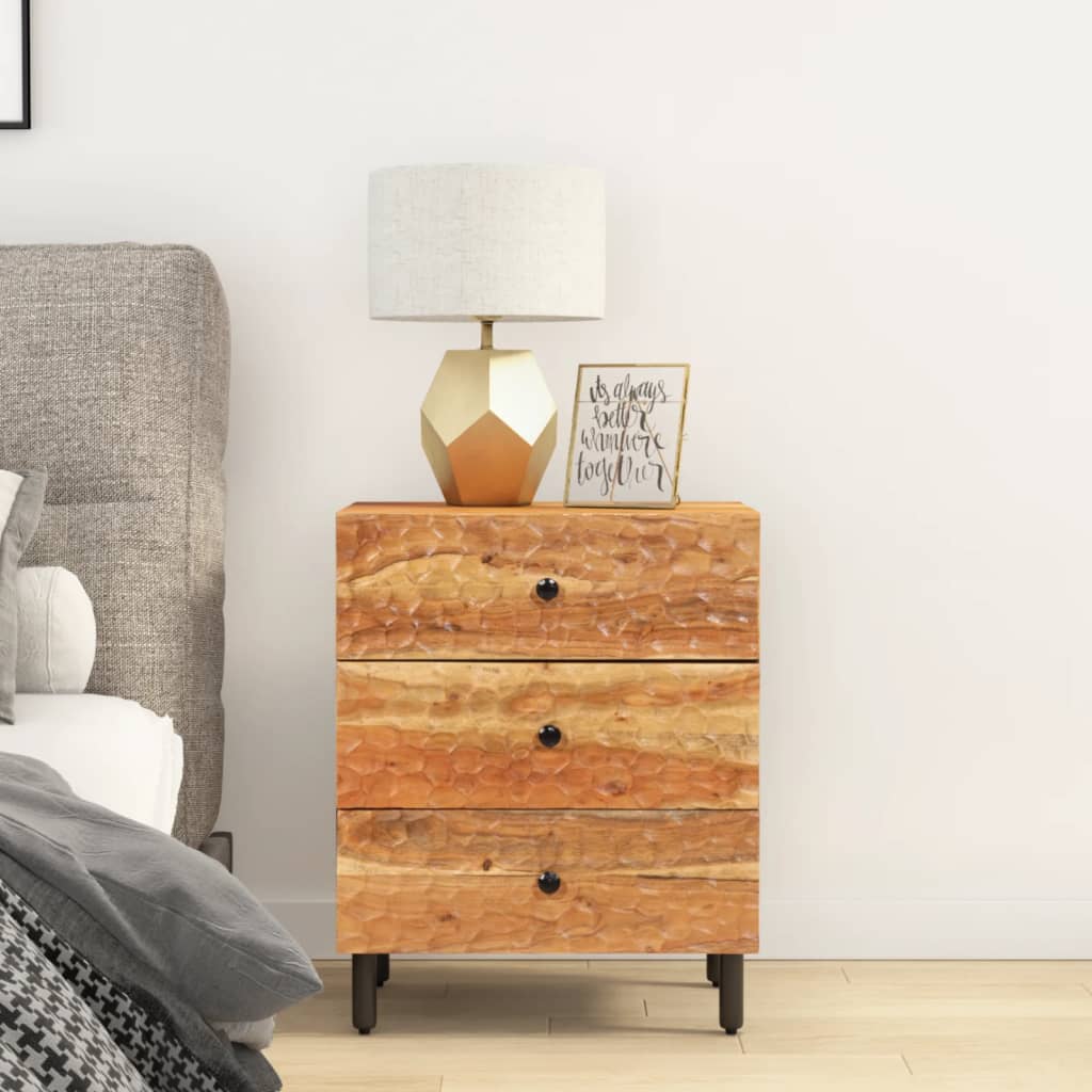 vidaXL Noptieră, 50x33x60 cm, lemn masiv de acacia