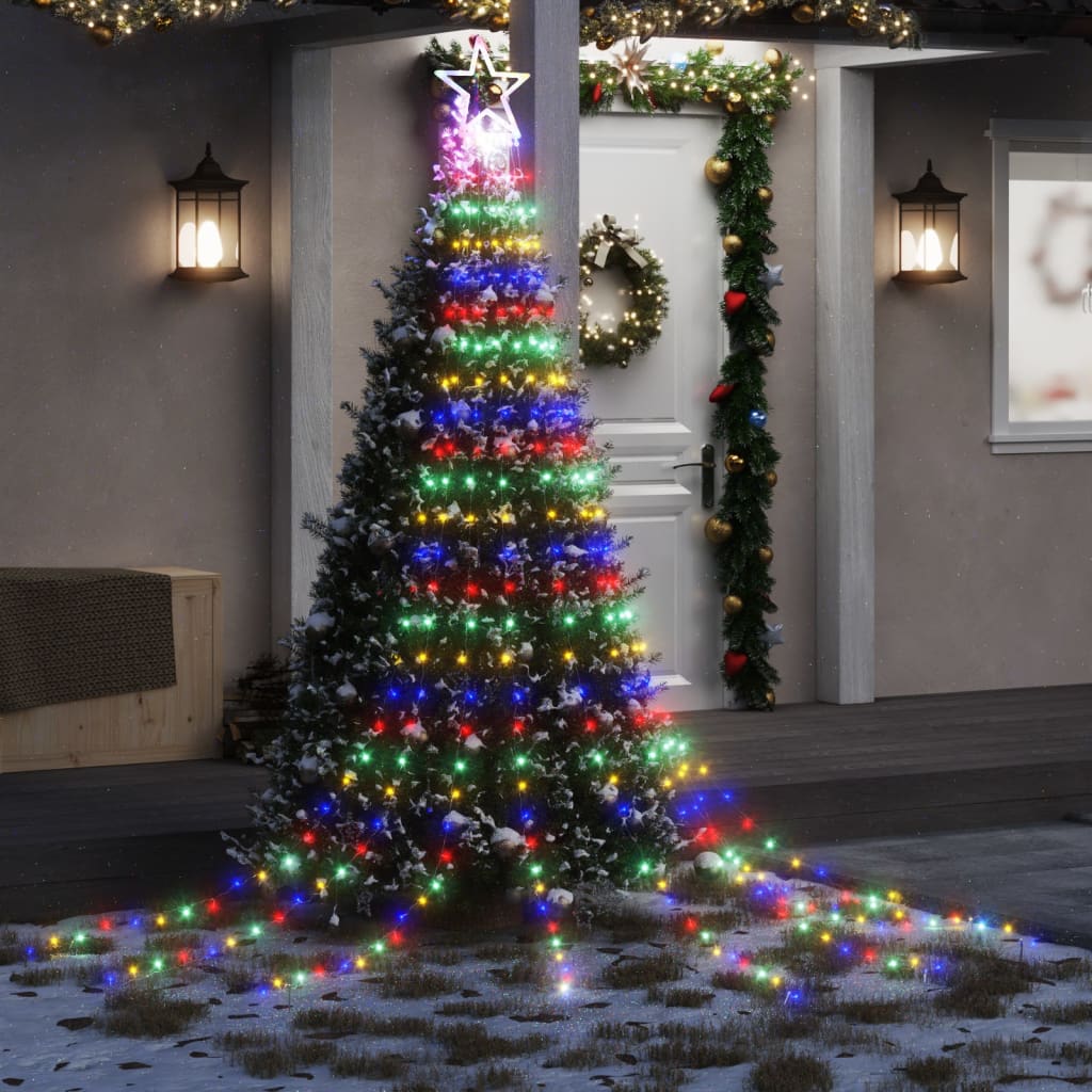 vidaXL Instalație brad de Crăciun 320 LED-uri, multicolor, 375 cm vidaXL Instalație brad de Crăciun 320 LED-uri, multicolor, 375 cm