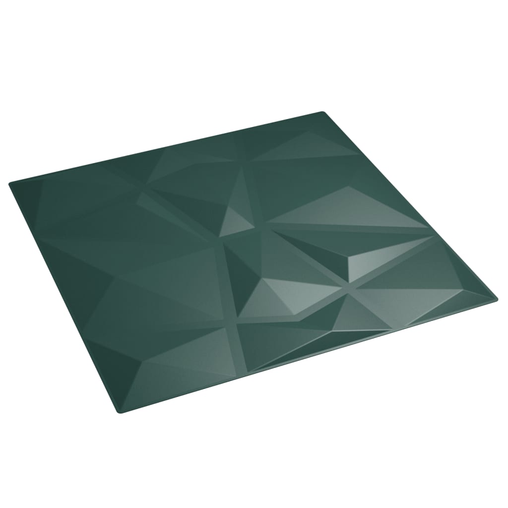 vidaXL Panouri de perete 24 buc. verde 50x50 cm XPS 6 m² diamant vidaXL Panouri de perete 24 buc. verde 50x50 cm XPS 6 m² diamant