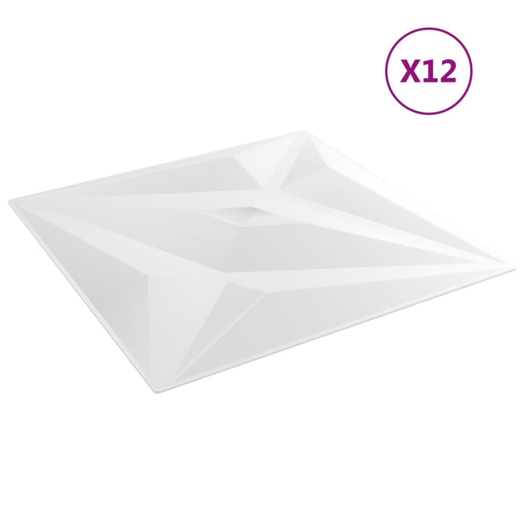 vidaXL Panouri de perete 12 buc. alb 50x50 cm XPS 3 m² stea vidaXL Panouri de perete 12 buc. alb 50x50 cm XPS 3 m² stea