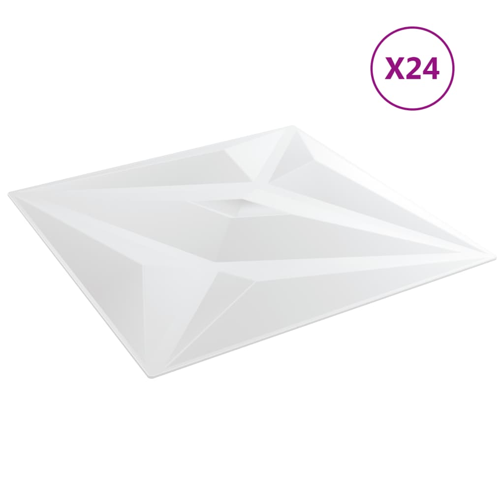 vidaXL Panouri de perete 24 buc. alb 50x50 cm XPS 6 m² stea