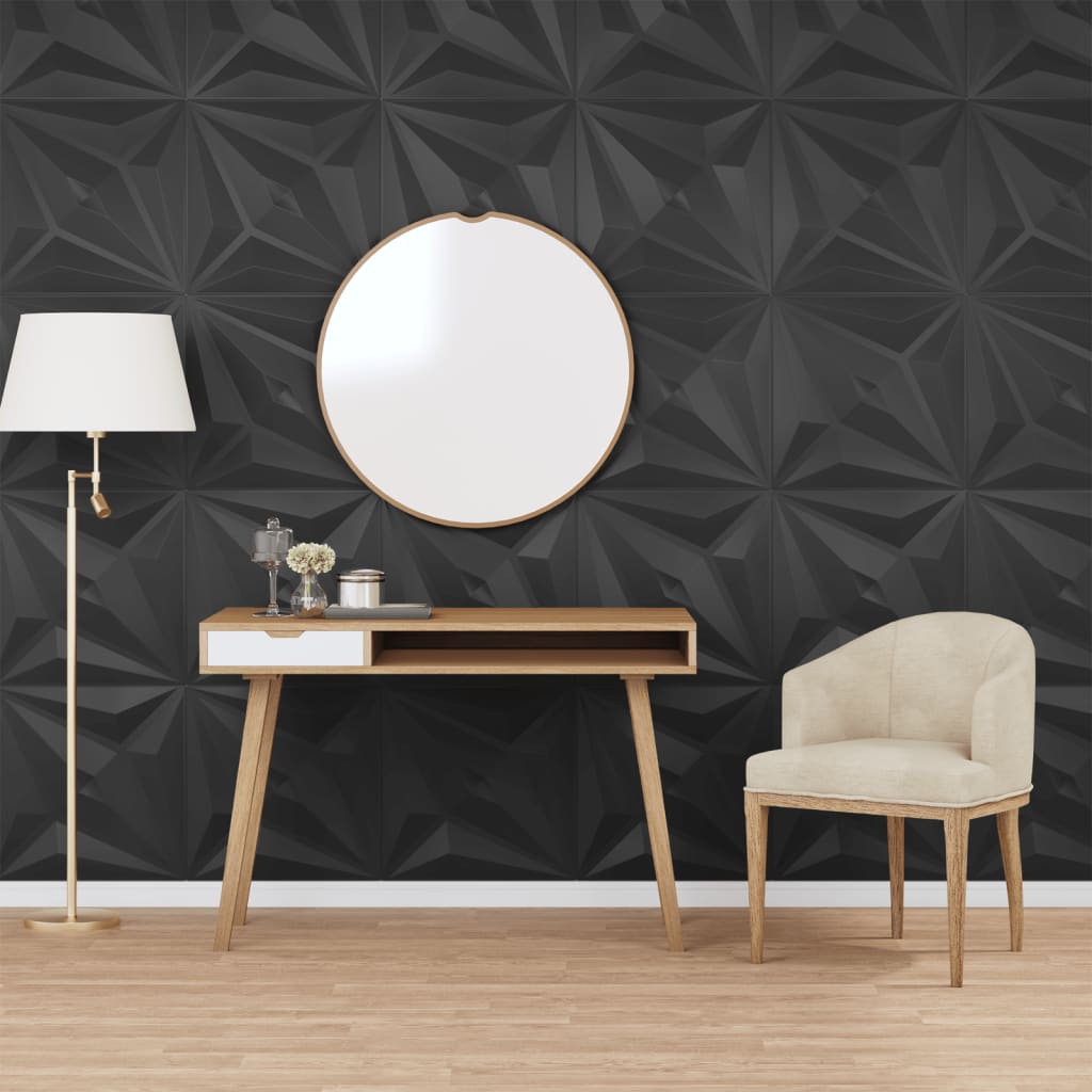 vidaXL Panouri de perete 24 buc. negru 50x50 cm XPS 6 m² stea vidaXL Panouri de perete 24 buc. negru 50x50 cm XPS 6 m² stea
