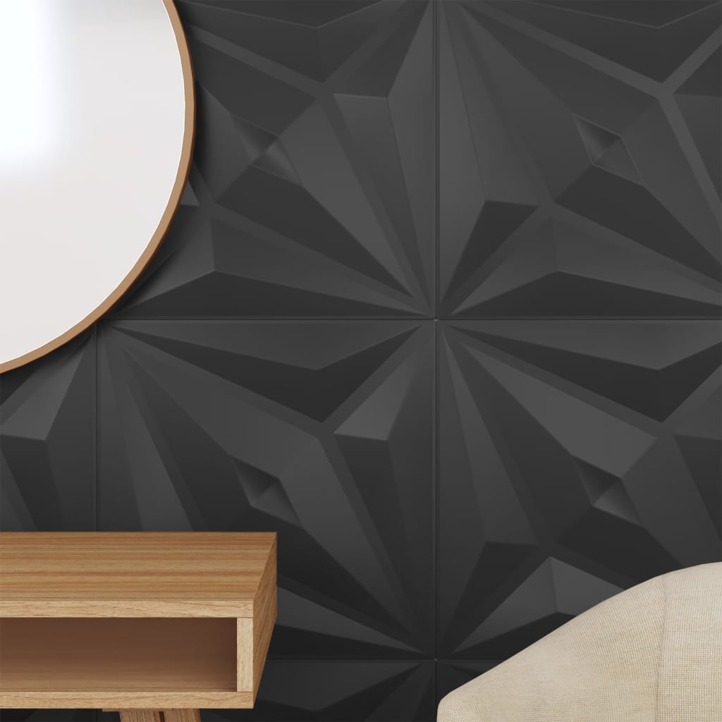 vidaXL Panouri de perete 48 buc. negru 50x50 cm XPS 12 m² stea vidaXL Panouri de perete 48 buc. negru 50x50 cm XPS 12 m² stea