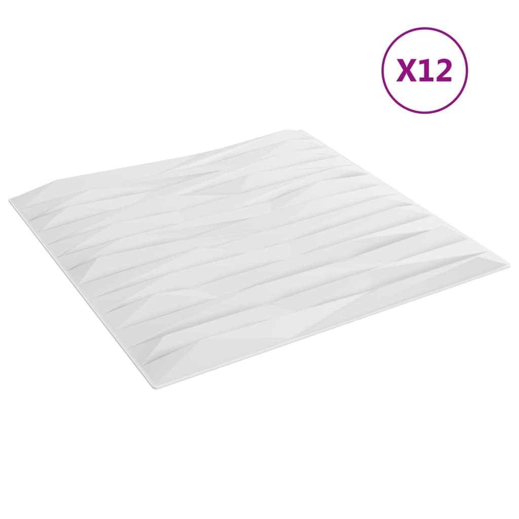 vidaXL Panouri de perete 12 buc. alb 50x50 cm XPS 3 m² piatră vidaXL Panouri de perete 12 buc. alb 50x50 cm XPS 3 m² piatră