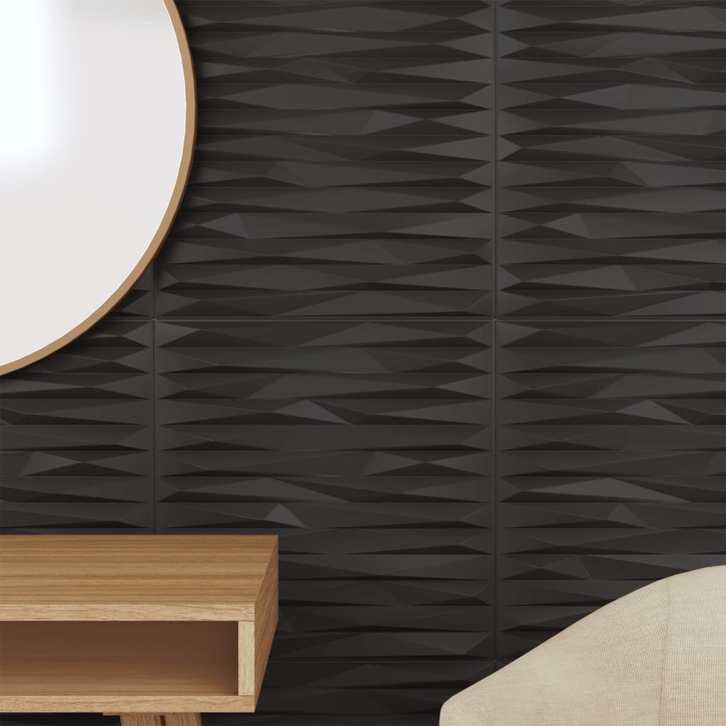 vidaXL Panouri de perete 24 buc. negru 50x50 cm XPS 6 m² piatră