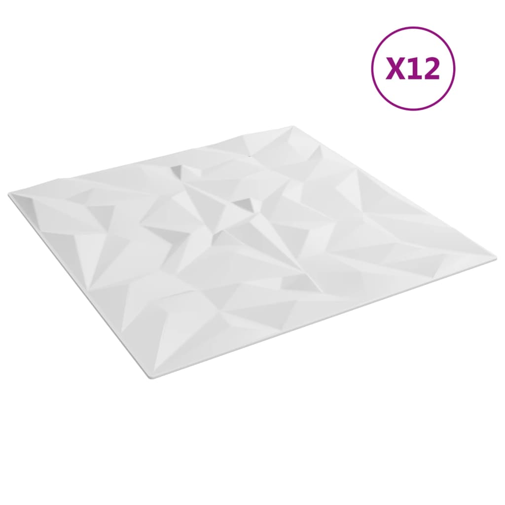 vidaXL Panouri de perete 12 buc. alb 50x50 cm XPS 3 m² ametist vidaXL Panouri de perete 12 buc. alb 50x50 cm XPS 3 m² ametist