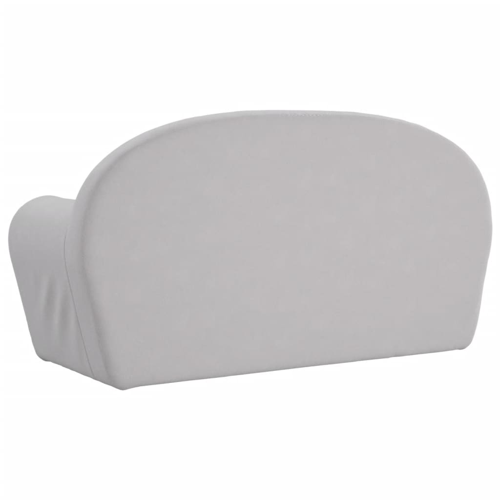 vidaXL Canapea pentru copii cu 2 locuri, gri deschis, pluș moale