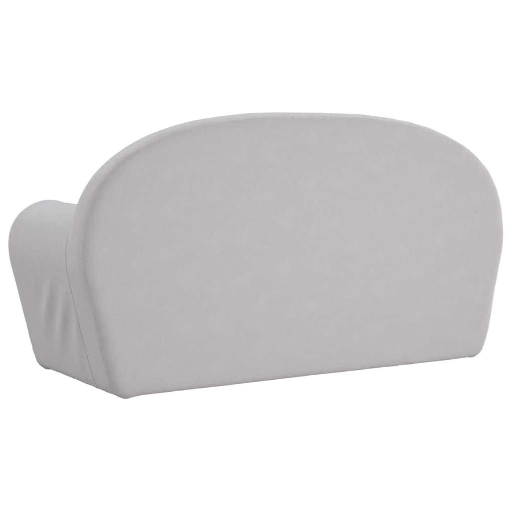 vidaXL Canapea extensibilă de copii 2 locuri, gri deschis, pluș moale