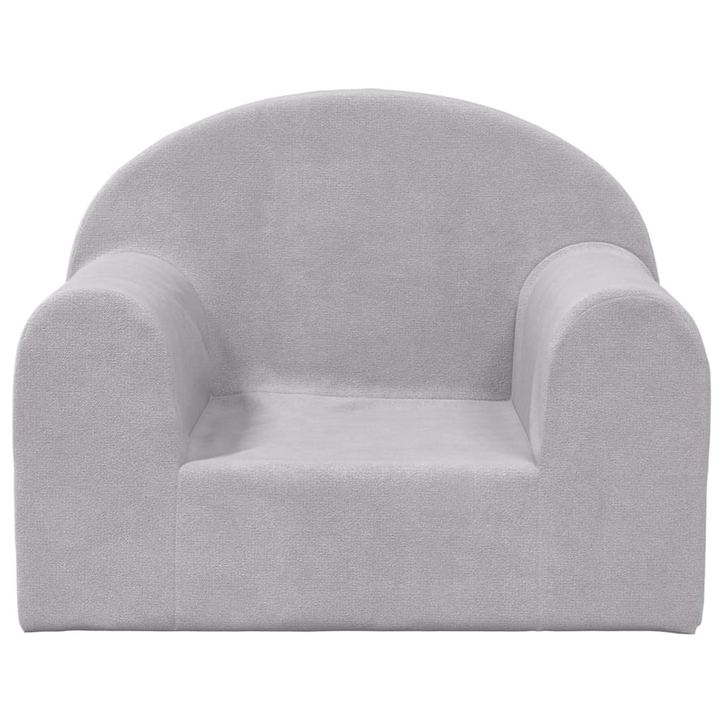 vidaXL Canapea pentru copii, gri deschis, pluș moale