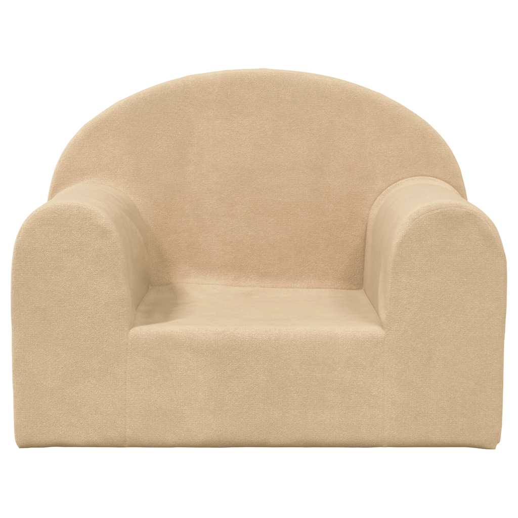 vidaXL Canapea pentru copii cremă moale de pluș