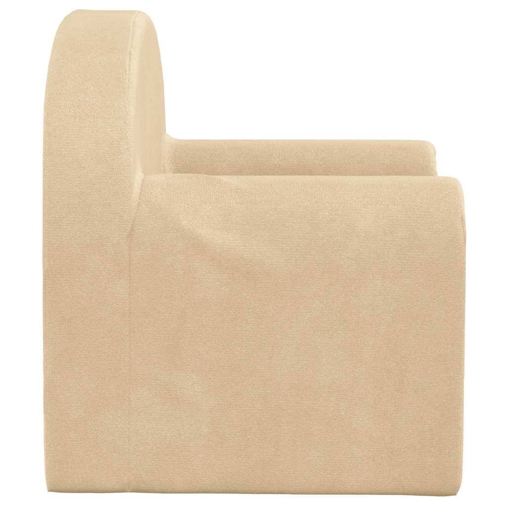 vidaXL Canapea extensibilă pentru copii cremă moale de pluș