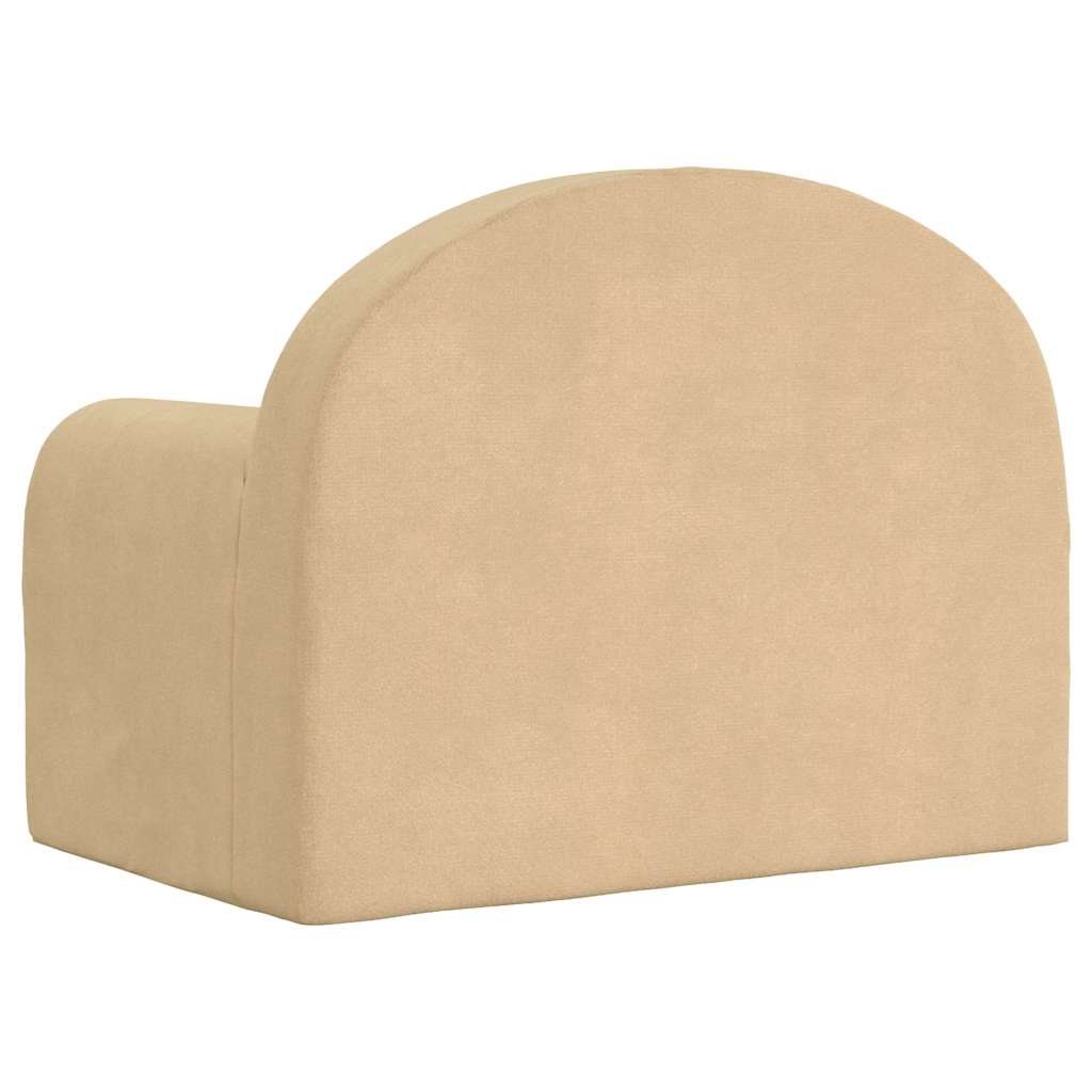 vidaXL Canapea extensibilă pentru copii cremă moale de pluș