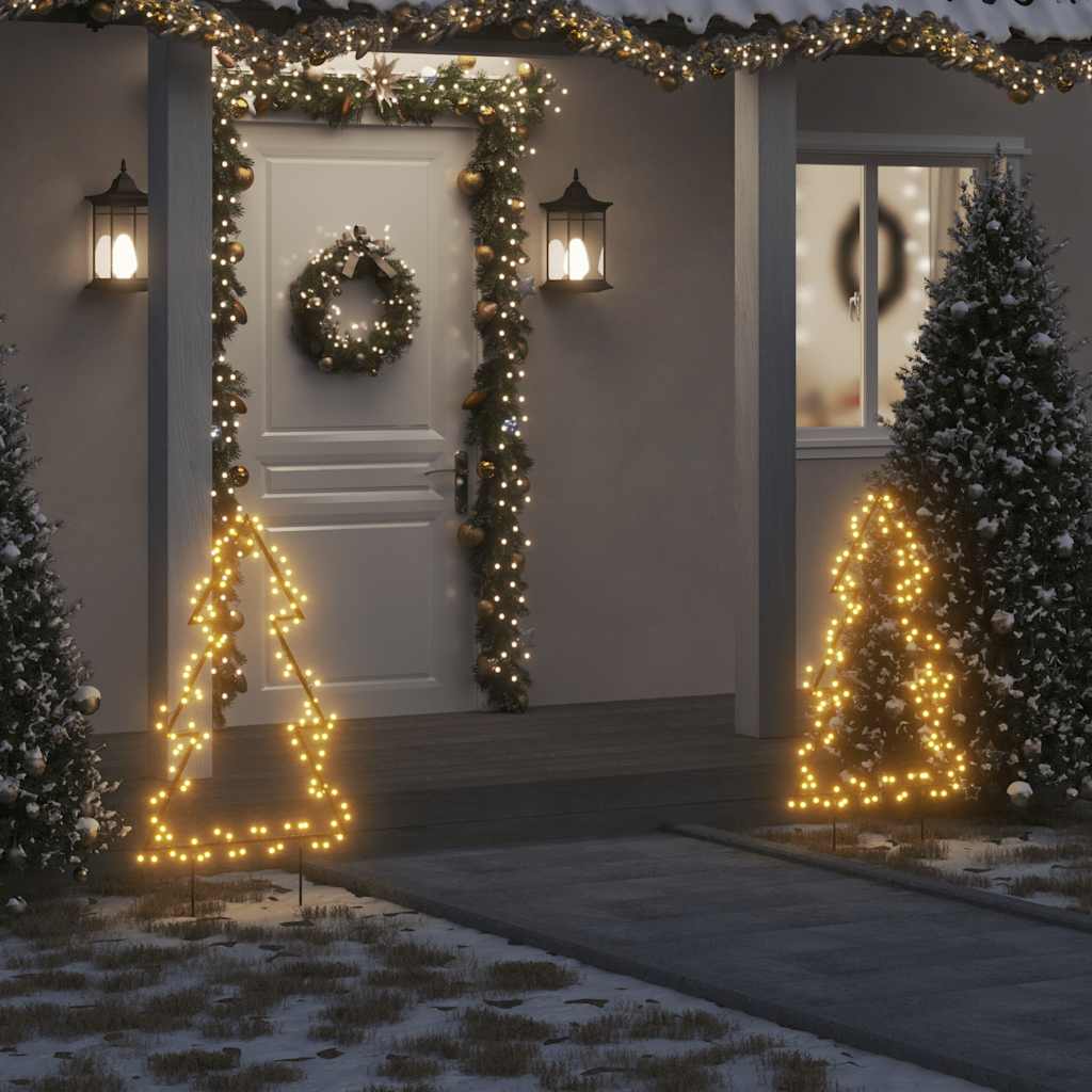 vidaXL Decorațiune brad cu lumini de Crăciun cu țăruși, 115 LED, 90 cm vidaXL Decorațiune brad cu lumini de Crăciun cu țăruși, 115 LED, 90 cm