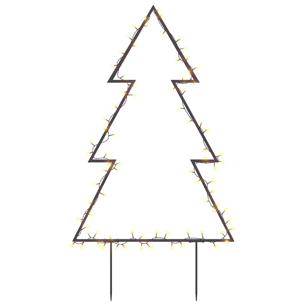 vidaXL Decorațiune brad cu lumini de Crăciun cu țăruși, 80 LED, 60 cm