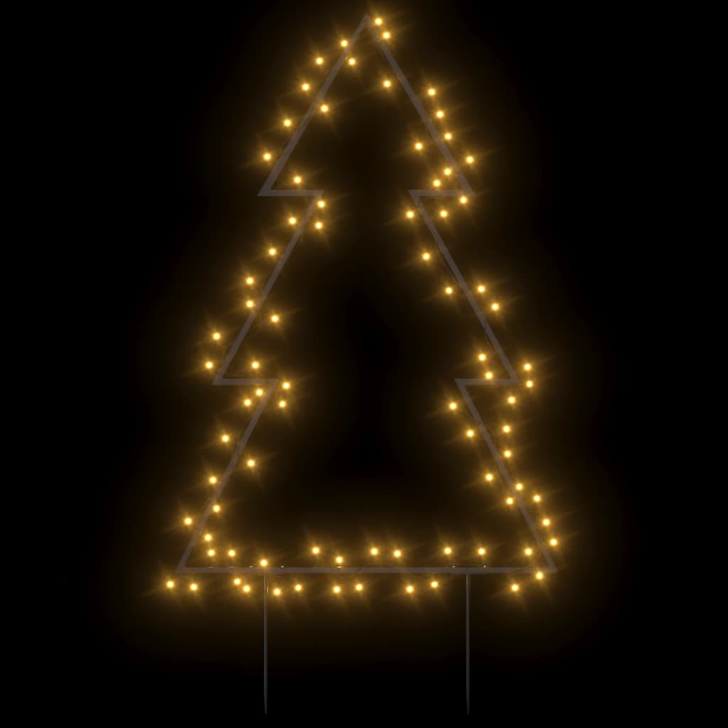 vidaXL Decorațiune brad cu lumini de Crăciun cu țăruși, 80 LED, 60 cm