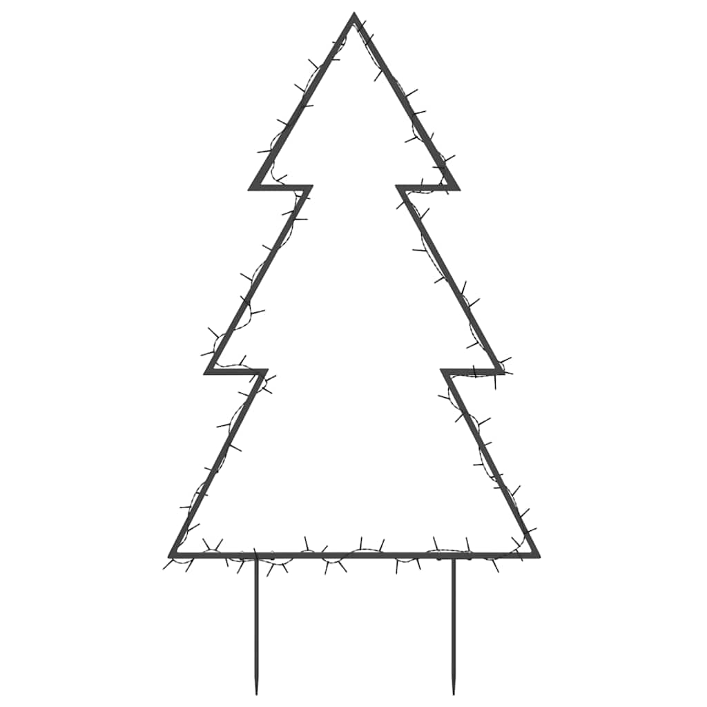 vidaXL Decorațiune brad cu lumini de Crăciun cu țăruși, 80 LED, 60 cm