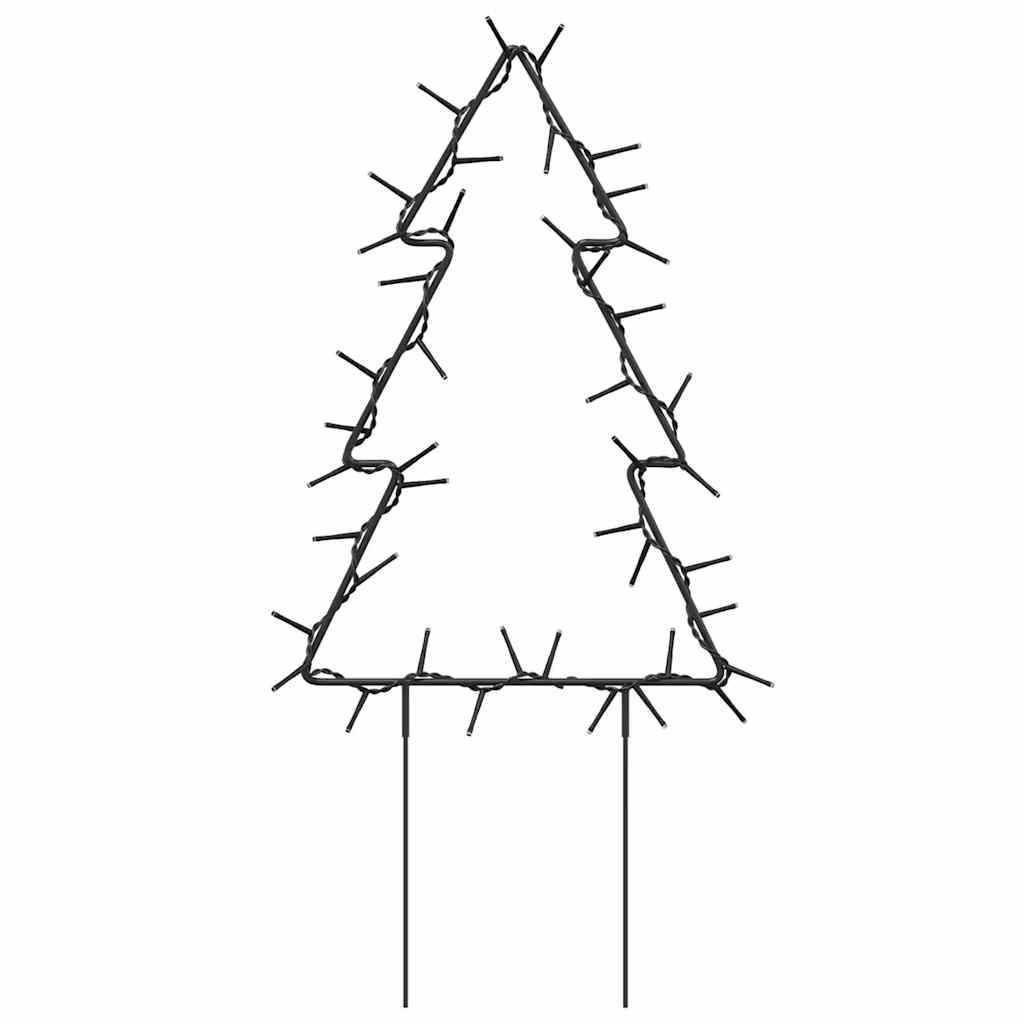 vidaXL Decor brad cu lumini de Crăciun cu țăruși 3 buc. 50 LED 30 cm