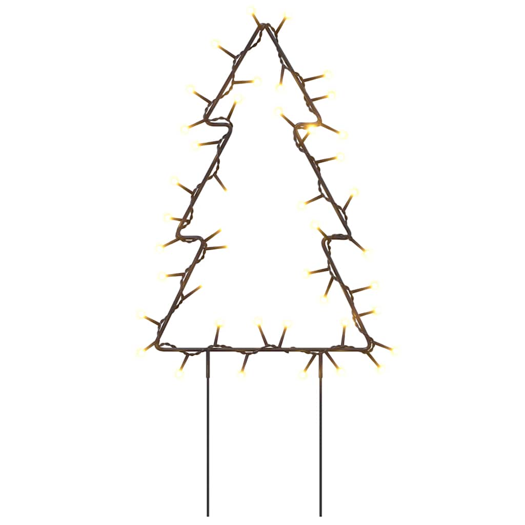 vidaXL Decor brad cu lumini de Crăciun cu țăruși 3 buc. 50 LED 30 cm