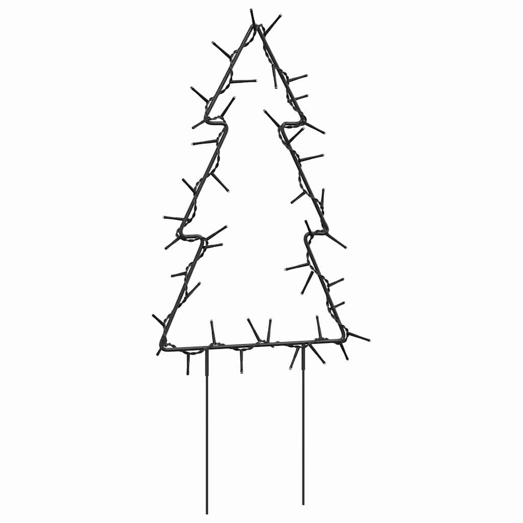 vidaXL Decor brad cu lumini de Crăciun cu țăruși 3 buc. 50 LED 30 cm