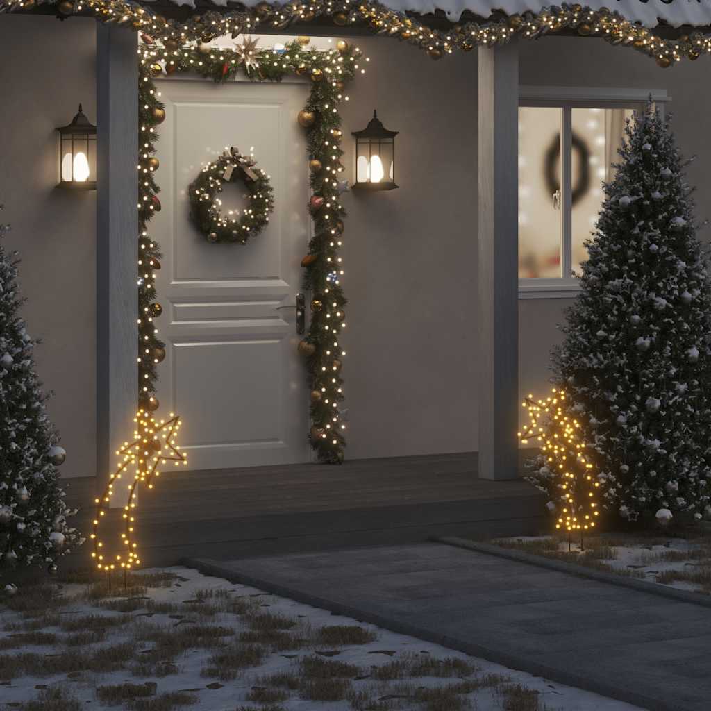 vidaXL Decorațiune meteorit cu lumini de Crăciun/țăruși 80 LED 62 cm vidaXL Decorațiune meteorit cu lumini de Crăciun/țăruși 80 LED 62 cm