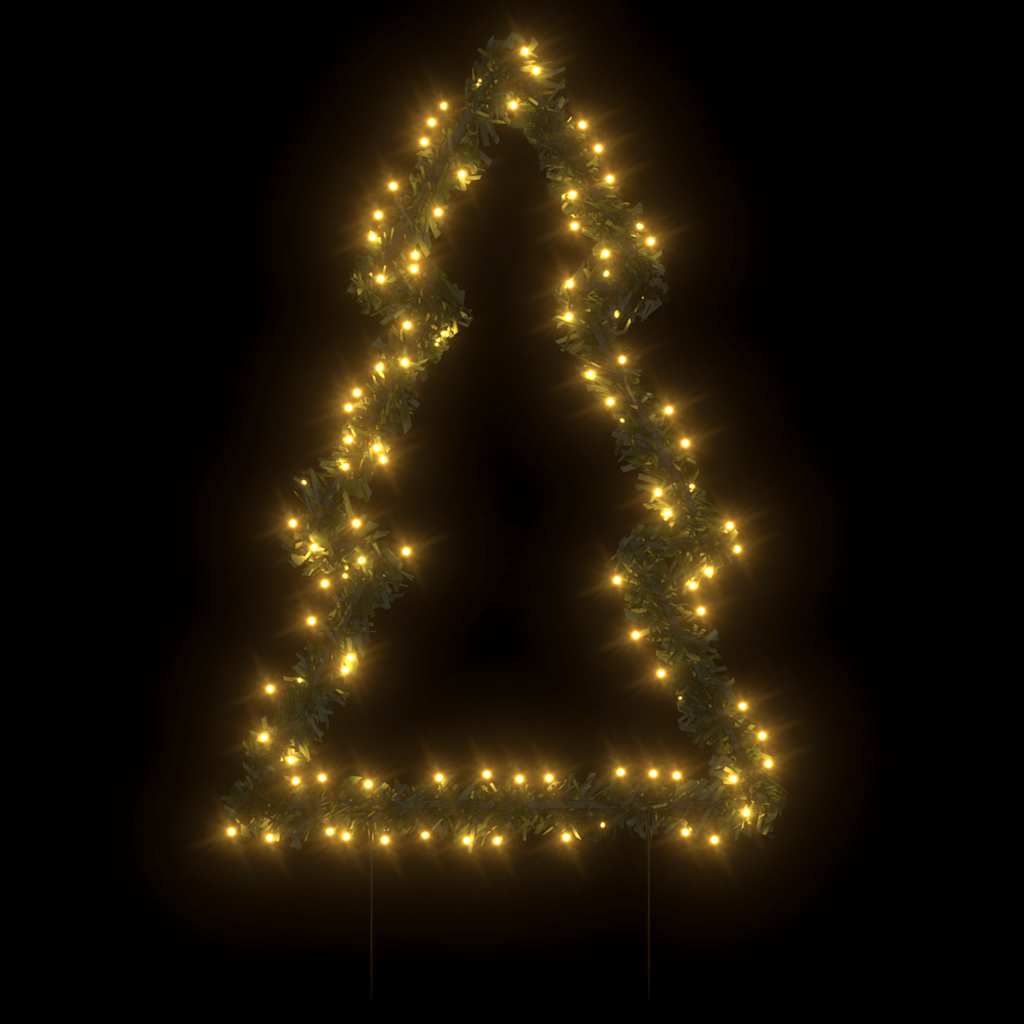 vidaXL Decorațiune brad cu lumini de Crăciun cu țăruși, 115 LED, 90 cm