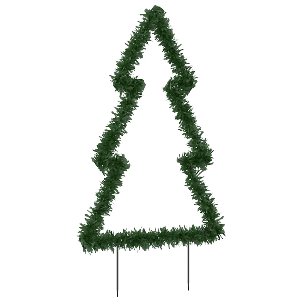 vidaXL Decorațiune brad cu lumini de Crăciun cu țăruși, 80 LED, 60 cm