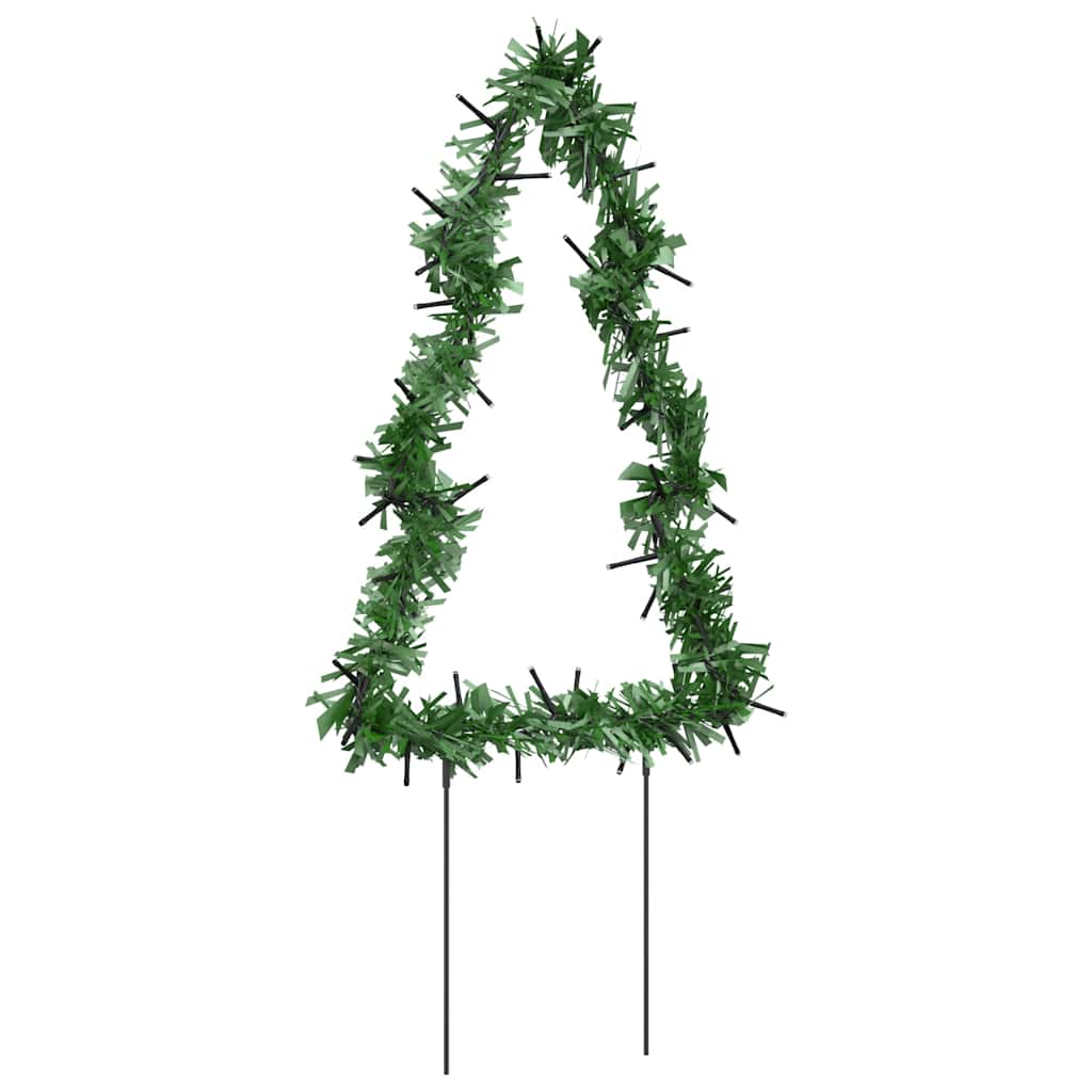 vidaXL Decor brad cu lumini de Crăciun cu țăruși 3 buc. 50 LED 30 cm