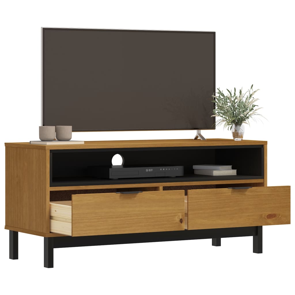 vidaXL Dulap TV „FLAM” 110x40x50 cm, lemn masiv de pin vidaXL Dulap TV „FLAM” 110x40x50 cm, lemn masiv de pin