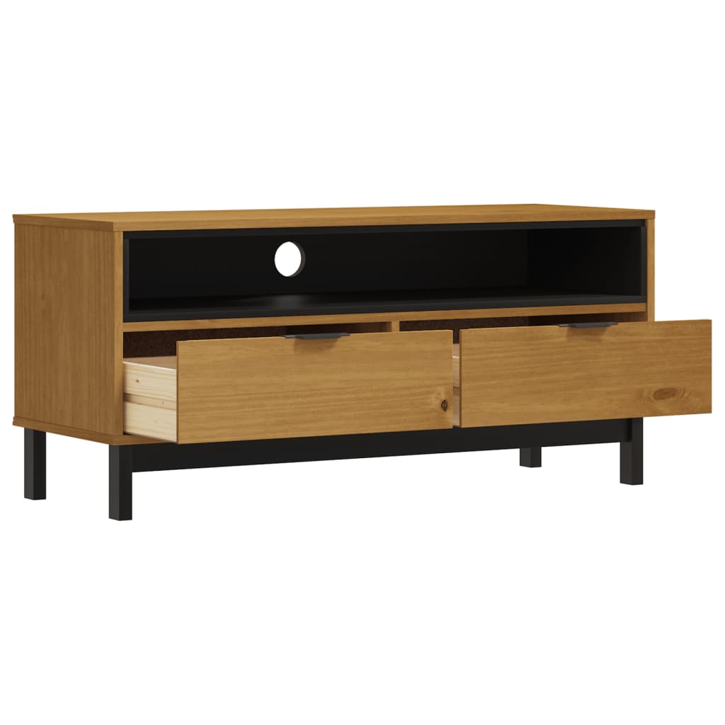 vidaXL Dulap TV „FLAM” 110x40x50 cm, lemn masiv de pin vidaXL Dulap TV „FLAM” 110x40x50 cm, lemn masiv de pin