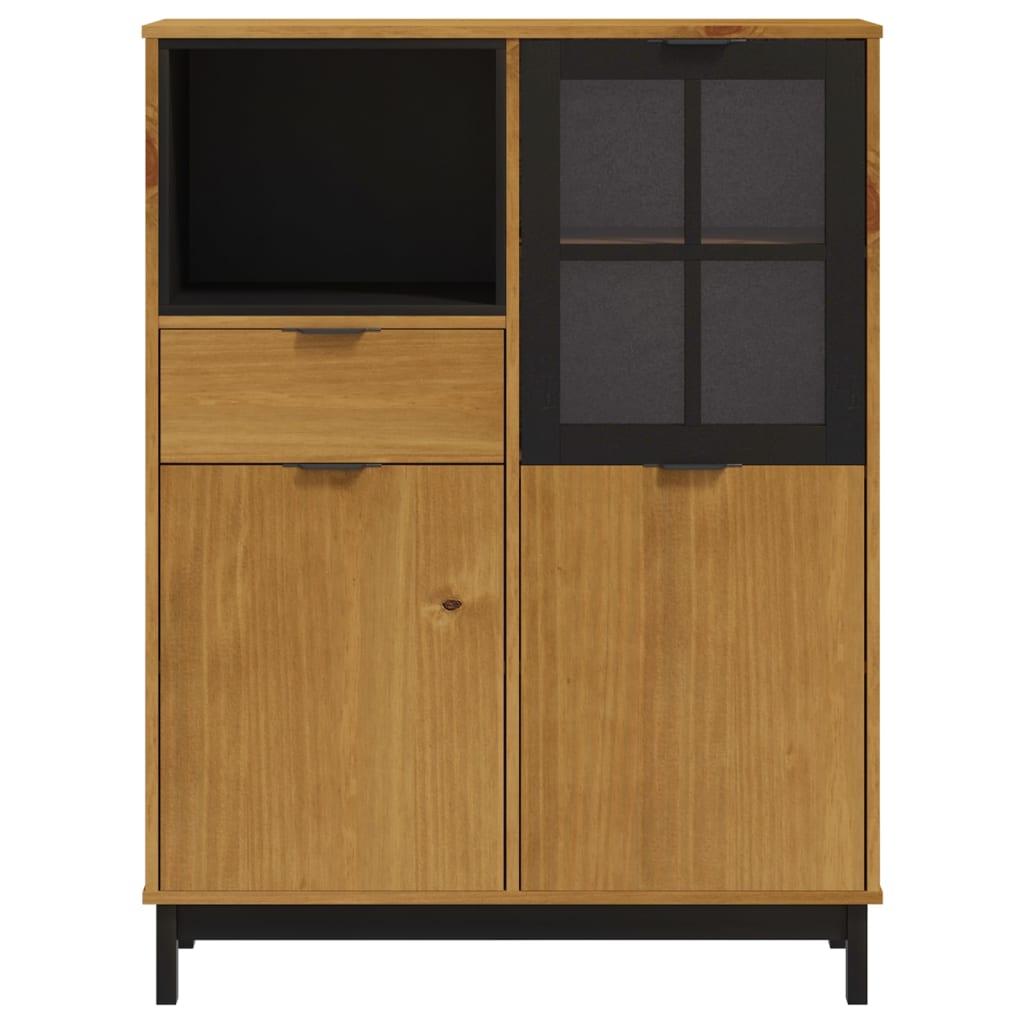 vidaXL Dulap cu ușă din sticlă „FLAM” 92x40x122,5 cm lemn masiv de pin