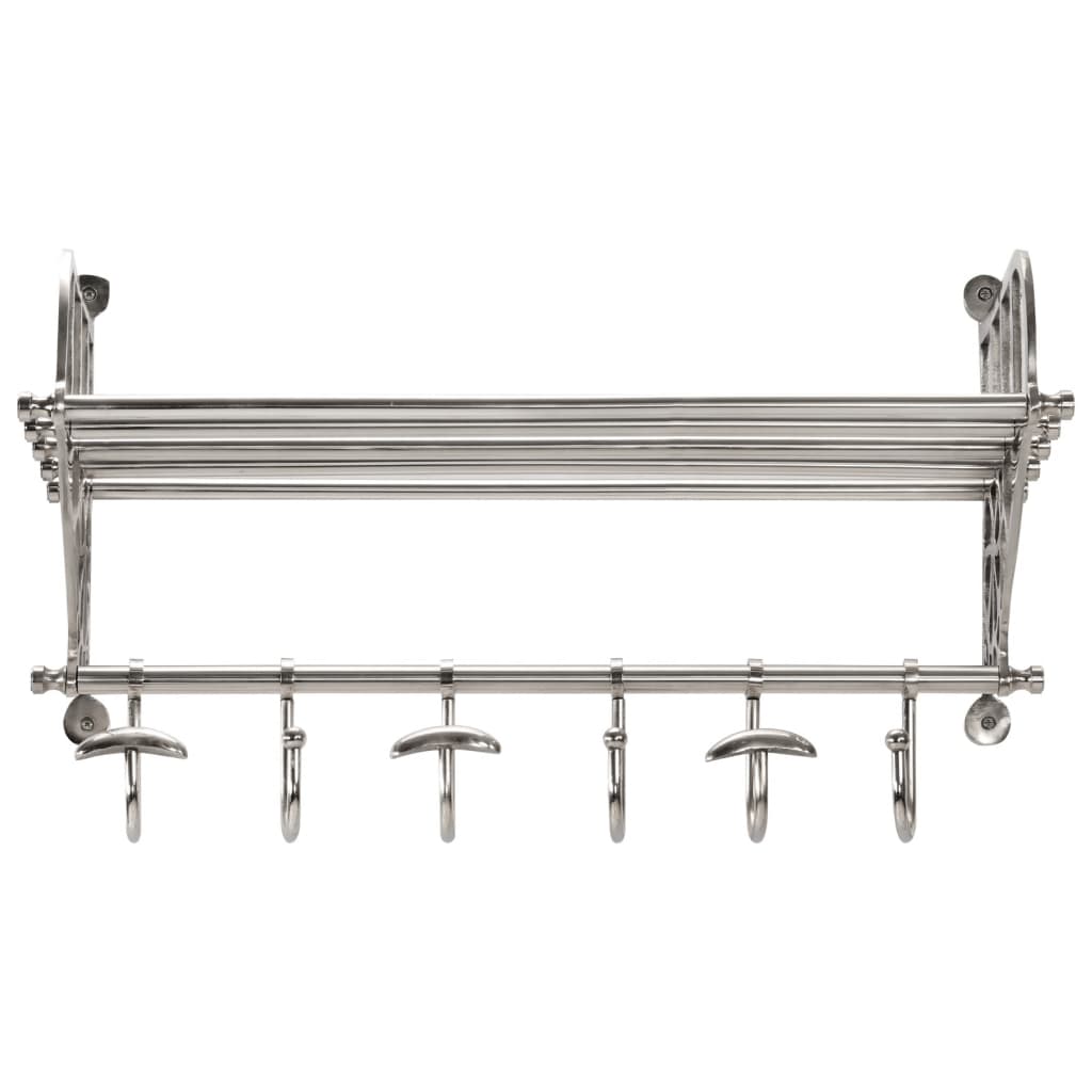 vidaXL Suport pentru bagaj cu umerașe, montat pe perete, aluminiu vidaXL Suport pentru bagaj cu umerașe, montat pe perete, aluminiu