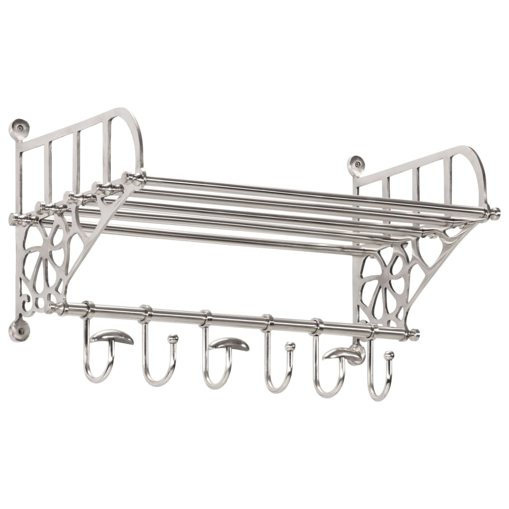 vidaXL Suport pentru bagaj cu umerașe, montat pe perete, aluminiu vidaXL Suport pentru bagaj cu umerașe, montat pe perete, aluminiu