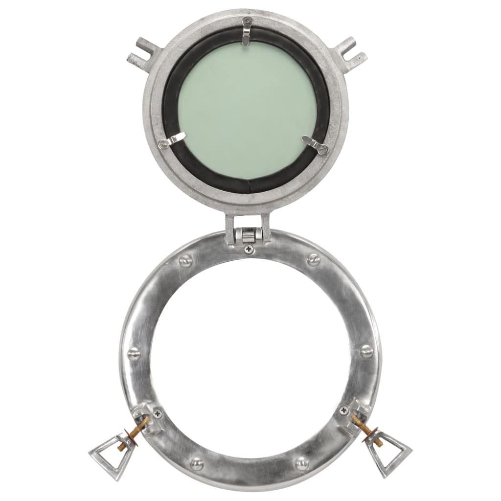 vidaXL Oglindă hublou de perete, Ø23 cm, aluminiu și sticlă