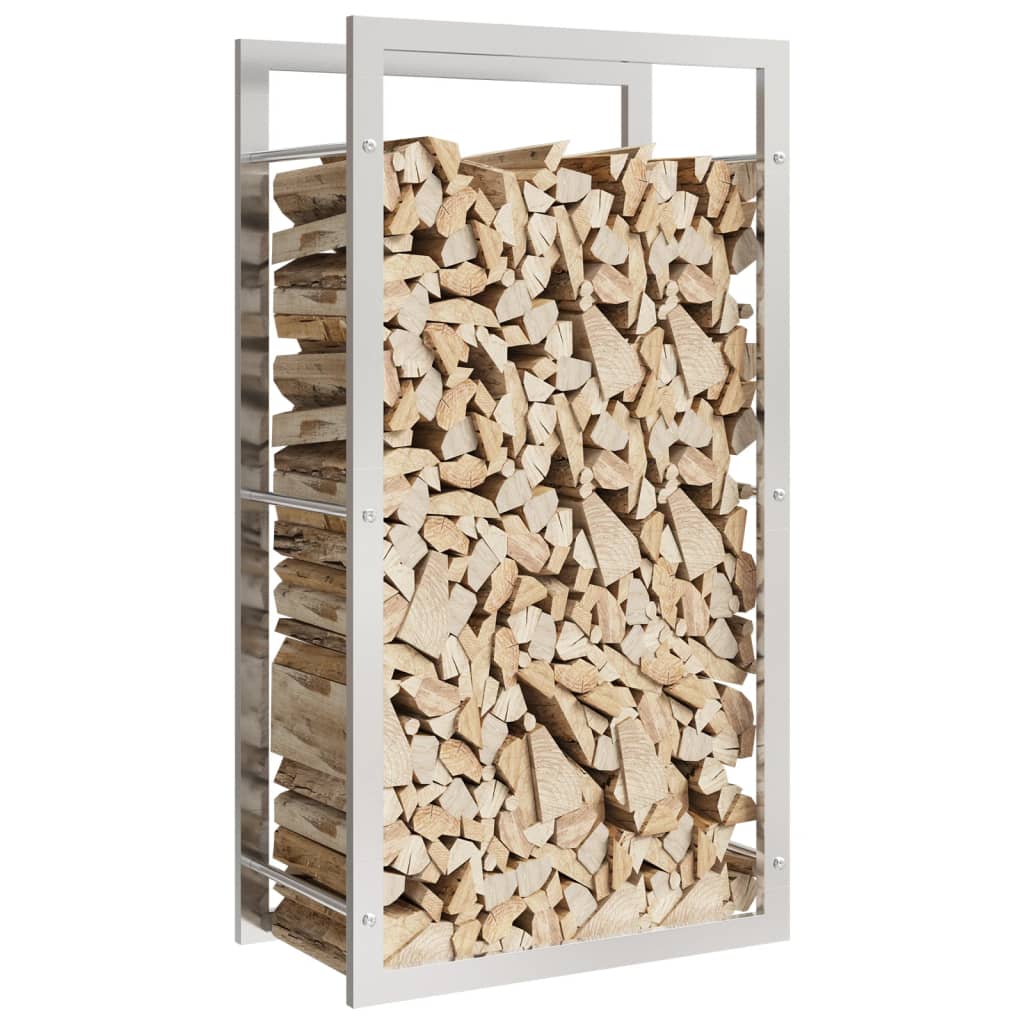 vidaXL Suport pentru lemne de foc, 50x28x94 cm, oțel inoxidabil vidaXL Suport pentru lemne de foc, 50x28x94 cm, oțel inoxidabil
