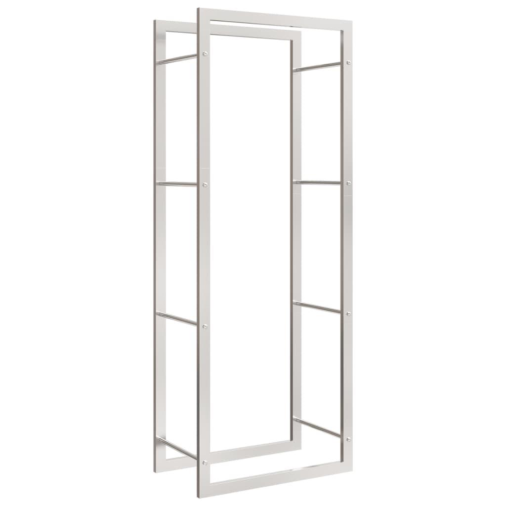 vidaXL Suport pentru lemne de foc, 50x28x132 cm, oțel inoxidabil