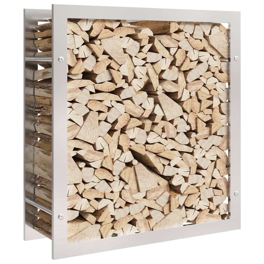 vidaXL Suport pentru lemne de foc, 80x28x86 cm, oțel inoxidabil vidaXL Suport pentru lemne de foc, 80x28x86 cm, oțel inoxidabil