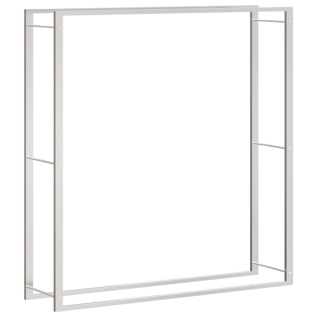 vidaXL Suport pentru lemne de foc, 110x28x116 cm, oțel inoxidabil vidaXL Suport pentru lemne de foc, 110x28x116 cm, oțel inoxidabil
